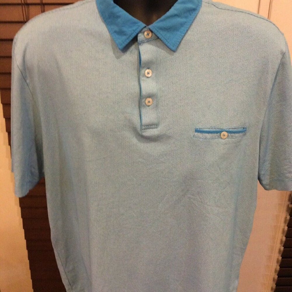 Men's Td Thomas Dean Blue Polo Shirt large - Picture 2 of 11